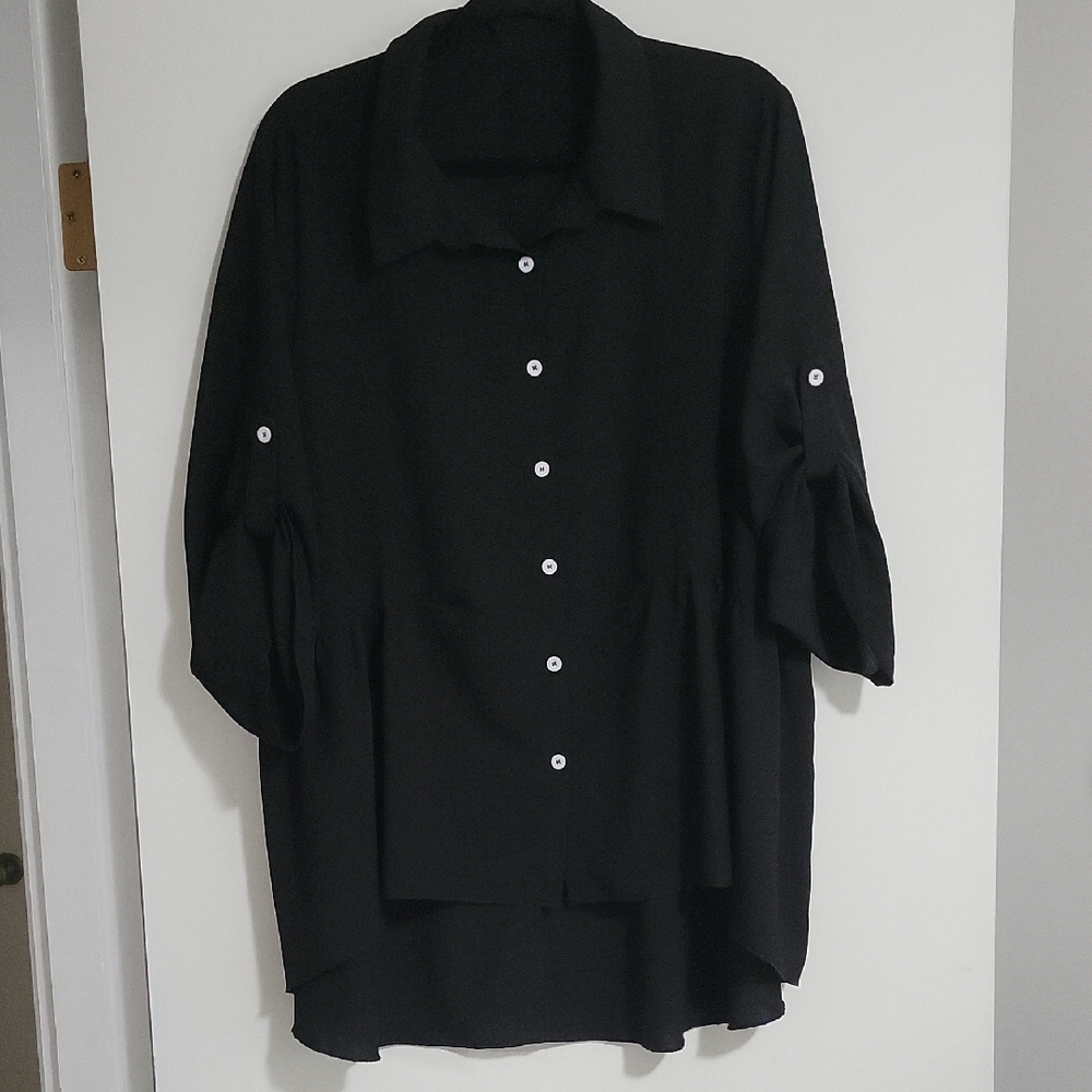Black Button-Up Blouse